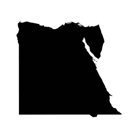 Vector illustration of black silhouette Egypt. Vector map.のイラスト素材