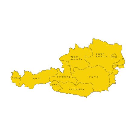 Vector illustration of administrative division map of Austria. Vector map.のイラスト素材