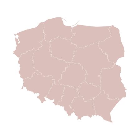 Vector illustration of administrative division map of Poland. Vector map.のイラスト素材