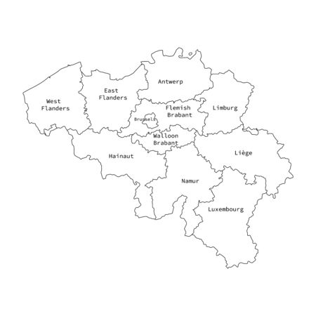 Vector illustration of administrative division map of Belgium. Vector map..のイラスト素材