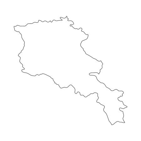 Vector illustration of outline Armenia map. Vector map.のイラスト素材