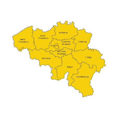 Vector illustration of administrative division map of Belgium. Vector map.のイラスト素材