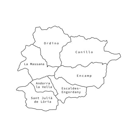 Vector illustration of administrative division map of Andorra. Vector map.のイラスト素材