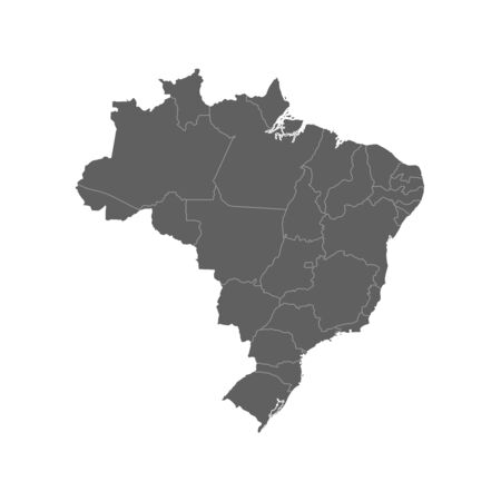 Vector illustration of grey Brazil map. Vector map. .のイラスト素材