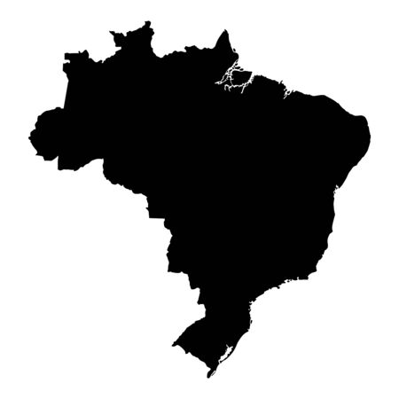 Vector illustration of black silhouette Brazil. Vector map..のイラスト素材