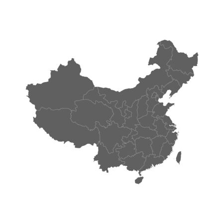 Vector illustration of grey China map. Vector map.のイラスト素材