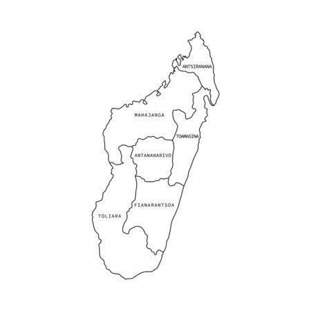 Vector illustration of administrative division map of Madagascar. Vector map.のイラスト素材