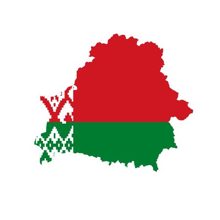 Vector illustration of Belarus flag map. Vector map.のイラスト素材