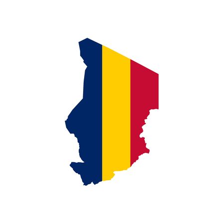 Vector illustration of Chad flag map. Vector map.のイラスト素材