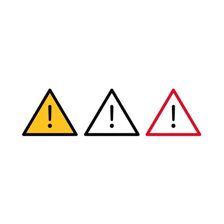 Vector set of exclamation sign. Triangle danger sign. .のイラスト素材