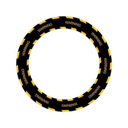 Vector illustration of round warning sign. Round warning tape.のイラスト素材