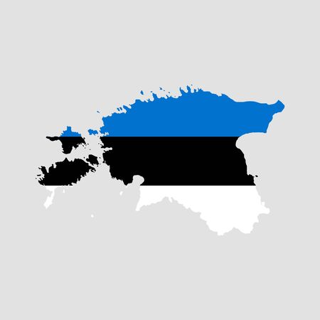 Vector illustration of Estonia flag map. Vector map..のイラスト素材