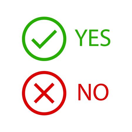 Yes, no vector signs. Tick and cross icons.のイラスト素材