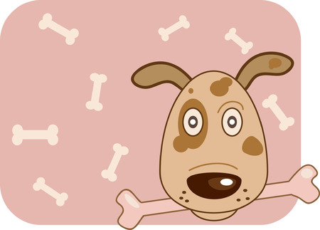  cartoon dog and bone のイラスト素材