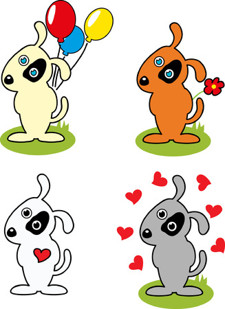 Illustration of a funny  cartoon dog のイラスト素材