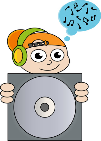 Creative design of  boy and disk  のイラスト素材