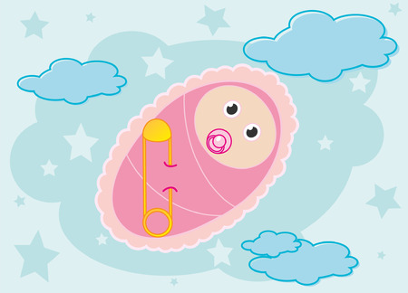 Cartoon illustration of a  newborn   のイラスト素材