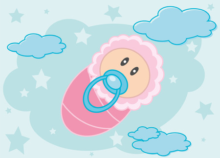 Cartoon illustration of a  newborn   のイラスト素材