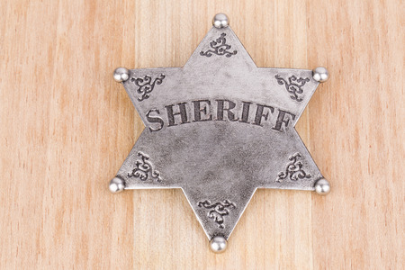 Silver Sheriff star badge の写真素材