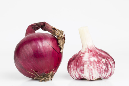 Onion and garlic の写真素材