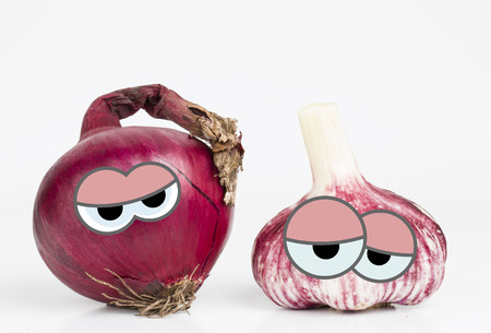 garlic and onion の写真素材