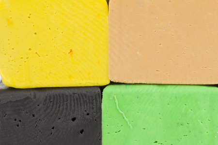 Children bright plasticine  on gray background の写真素材