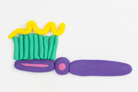 Plasticine toothbrush の写真素材