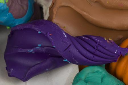 Children bright plasticine の写真素材