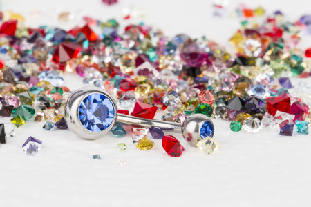 Jewelry for piercing and natural gemstones.の写真素材