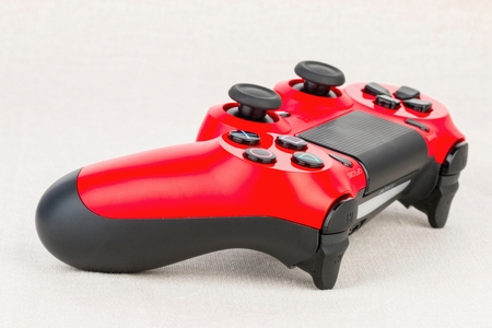 Rostov - on - Don, Russia - July 21, 2015: the new sony dualshock 4 controller for PlayStation 4.のeditorial素材