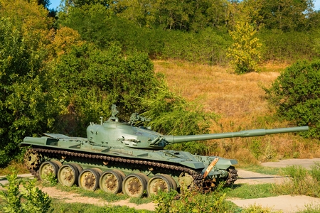 Rostov - on - Don, Russia - August 22, 2015: The exhibits of weapons and equipment. Soviet main...