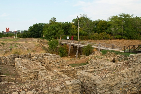 Rostov - on - Don, Russia - August 28, 2015: Tanais, excavation of the Ancient Greek city. Archaeological museum "Tanais".のeditorial素材