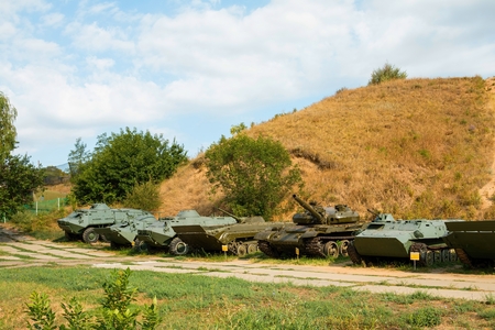 Rostov - on - Don, Russia - August 30, 2015: The exhibits of weapons and equipment, established in Rostov-on-Don.のeditorial素材