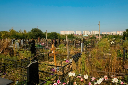 Rostov - on - Don, Russia - September 08, 2015: Rostov - on - Don central cemetery is founded in...
