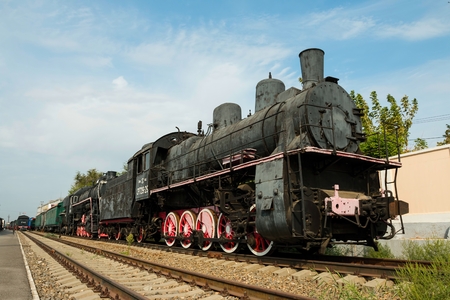 Rostov - on - Don, Russia - September 22, 2015: Old train in technical museum, established in Rostov...