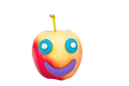 Funny fruit character apple and plasticine.の写真素材