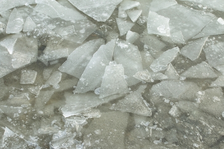 Beautiful ice with abstract cracks. Macro shot.の写真素材
