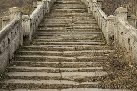 Beautiful old natural stone stairs. Stock image.の写真素材
