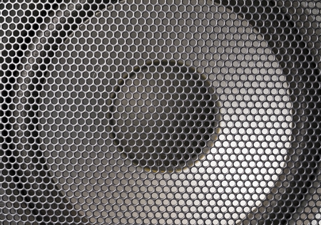 Audio equipment. Detail shot of some round speakers. Macro shot.の写真素材