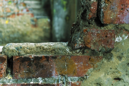 Old damaged brick wall texture. Background image.