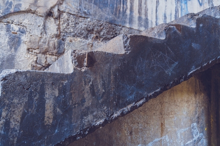 Old staircase in abandoned house. Abstract background.の写真素材