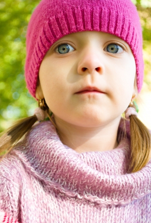 Spring portrait of a cute little girlの写真素材