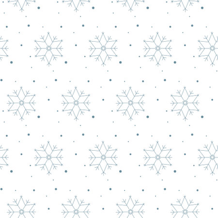 Seamless New Year's pattern of blue snowflakes. Vector background, packaging decor, wallpaperのイラスト素材