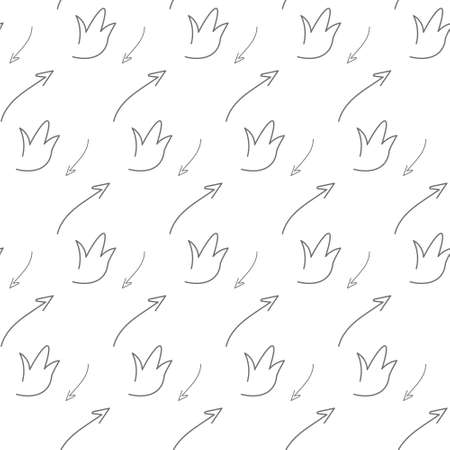 Seamless simple pattern of arrows and crowns in doodle style on a white background. Vector illustration for print and backgroundのイラスト素材