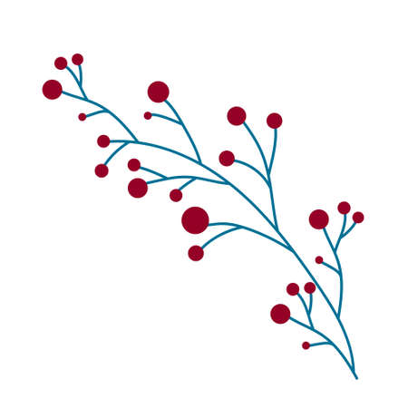 One winter branch with berries for decorationのイラスト素材