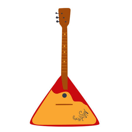 Balalaika is a traditional Russian musical instrument. Symbols of Russian culture. Vector isolate on a white backgroundのイラスト素材