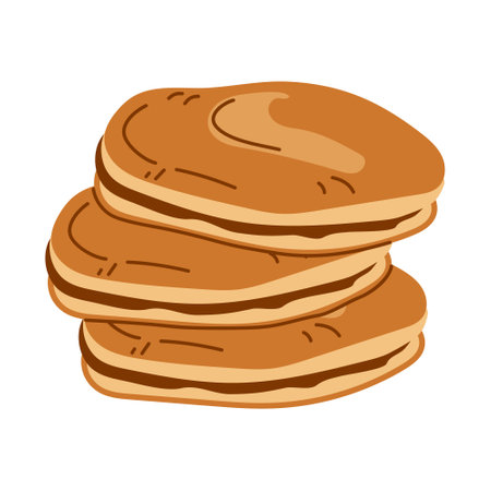 Delicious pancakes from Japan. Dorayaki. Asian food. Vector illustration on a white background for restaurants, menus, decorのイラスト素材