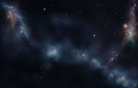 Digital created starfield with cosmic Nebulaの写真素材