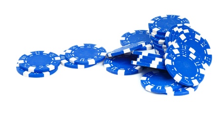 Gambling Chips Isolated over white backgroundの写真素材