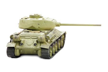 model of old soviet tank isolated on white background の写真素材